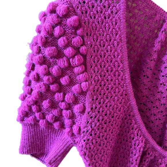 NEW Catherine Malandrino Baby Alpaca Magenta Cardigan Sz Small (owner) - Picture 2 of 8